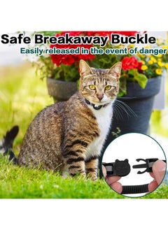 HY Airtag Cat Collar Breakaway, Reflective Kitten Collar with Apple Air Tag Holder and Bell for Girl Boy Cats, 0.4 Inches in Width and Lightweight(Black)  - Image 3