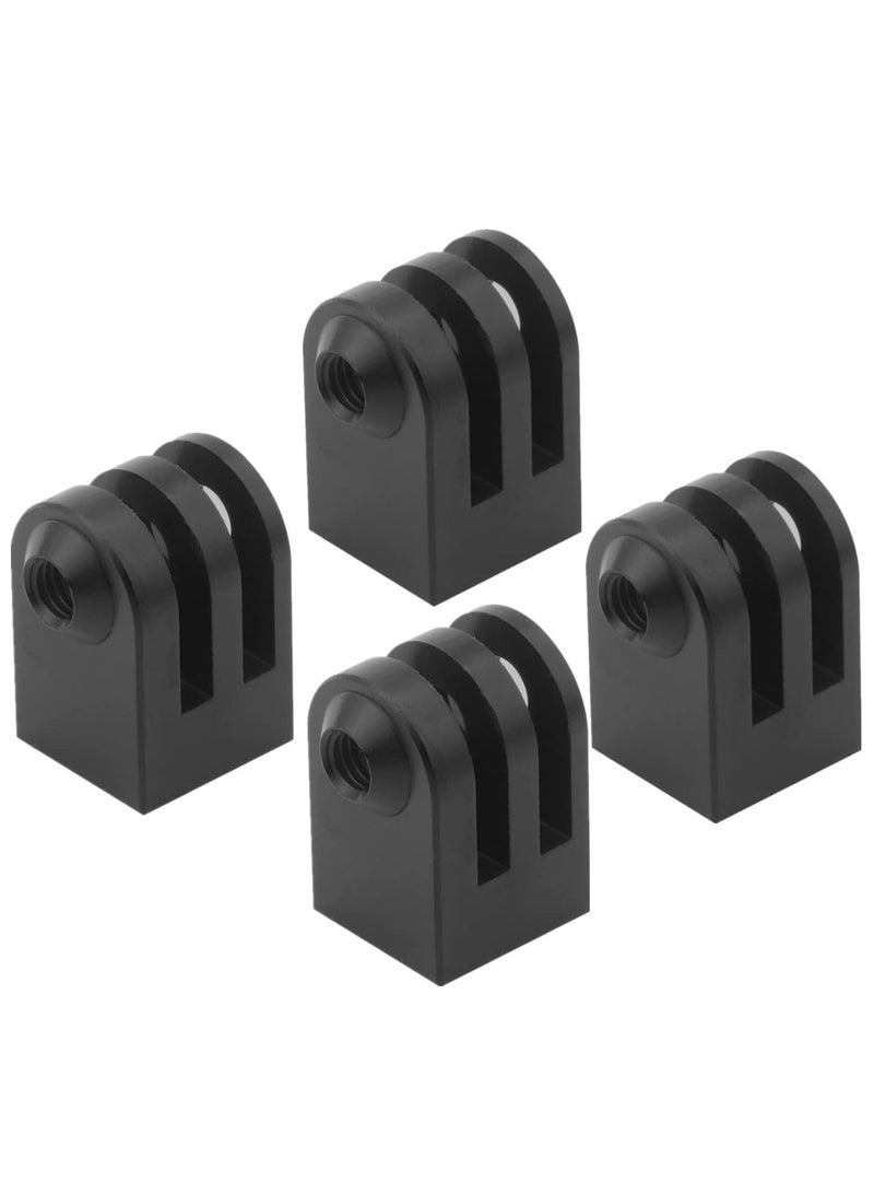 4 PCS Aluminum Tripod Mount Adapter 1/4 Screw Action Camera Tripod Mount for GoPro Hero 12 11 Insta360 ONE X3/X2/GO3 DJI Osmo Cameras (Black) - Image 1