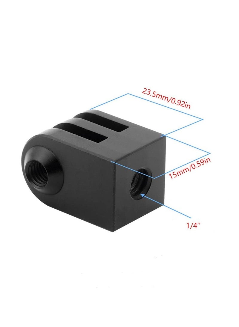 4 PCS Aluminum Tripod Mount Adapter 1/4 Screw Action Camera Tripod Mount for GoPro Hero 12 11 Insta360 ONE X3/X2/GO3 DJI Osmo Cameras (Black) - Image 3