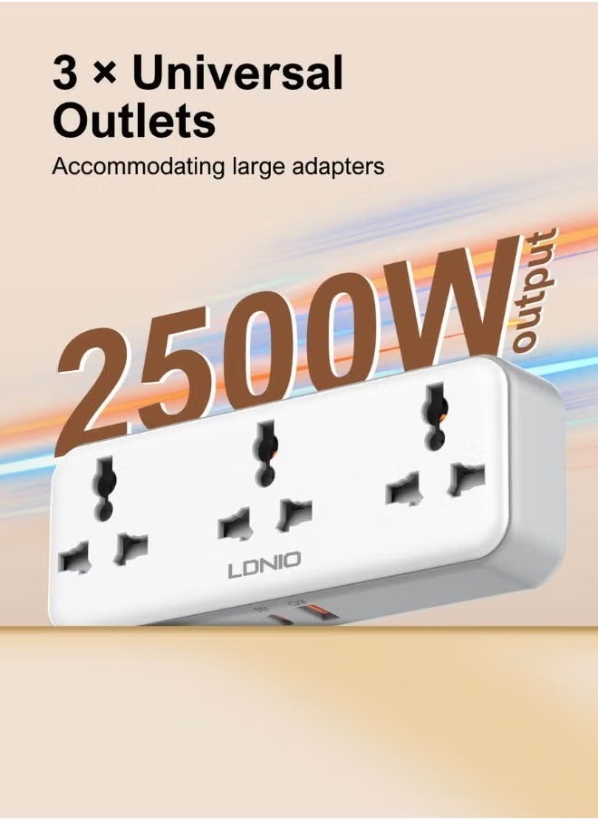 3 Power Socket Extension with Rotatable Design – Type-C PD Fast Charging Port & USB QC3.0 Quick Charge Ports – Multi-Functional Power Strip for Home, Office, and Travel – Surge Protected, Compact & Portable Power Extension with Smart Charging  - Image 2