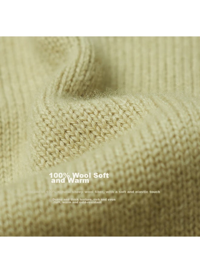 INMAN Inman Women's Merino Wool Warm Wool Sweater Autumn And Winter Slim Fit Knitted Sweater Long Sleeve Top Light Pink Xl  - Image 4