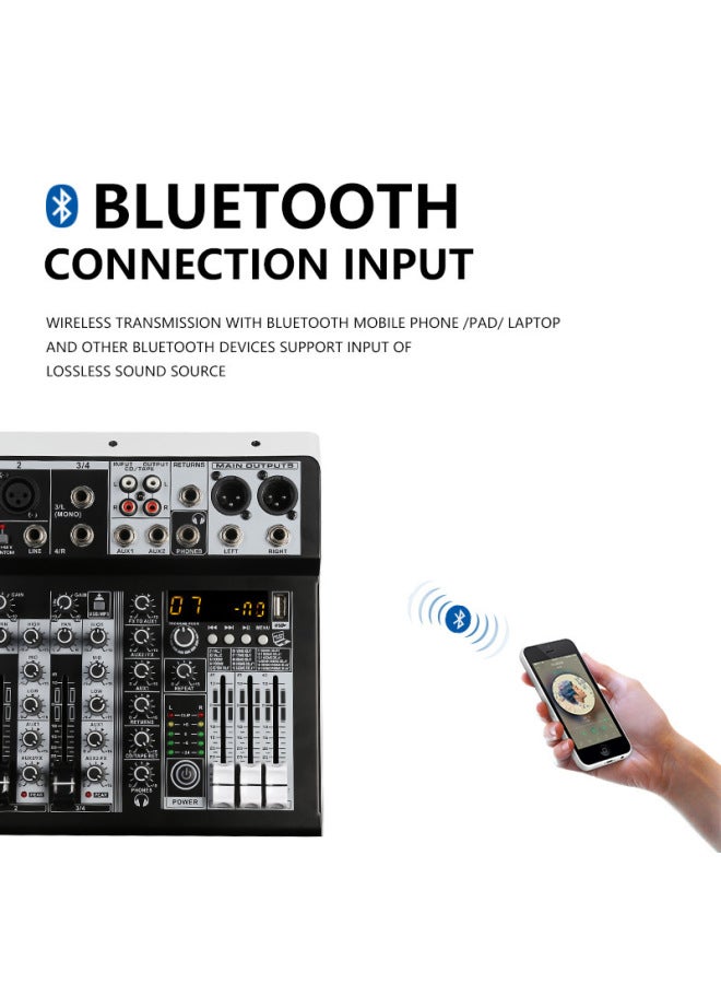 Professional 4/6/8 Small Mixer Stage Performance Wedding Conference Home Bluetooth Playback With Usb Flash Disk - Image 2