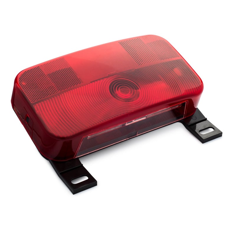 Lumitronics Red Surface Mount Light License Bracket and License Light StopTurnTail for RV Trailer Camper 5th Wheel Motorhome Black