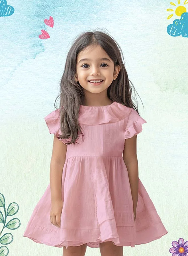 لؤي Baby Girls Midi/Knee Frocks - Cute & Trendy Summer Dress | 100% Linen Fabric | Perfect Birthday Gift