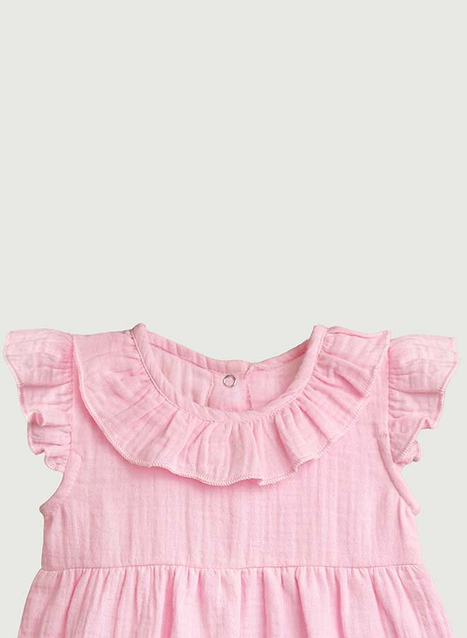 LUAY Baby Girls Midi/Knee Frocks - Cute & Trendy Summer Dress | 100% Linen Fabric | Perfect Birthday Gift - Image 3