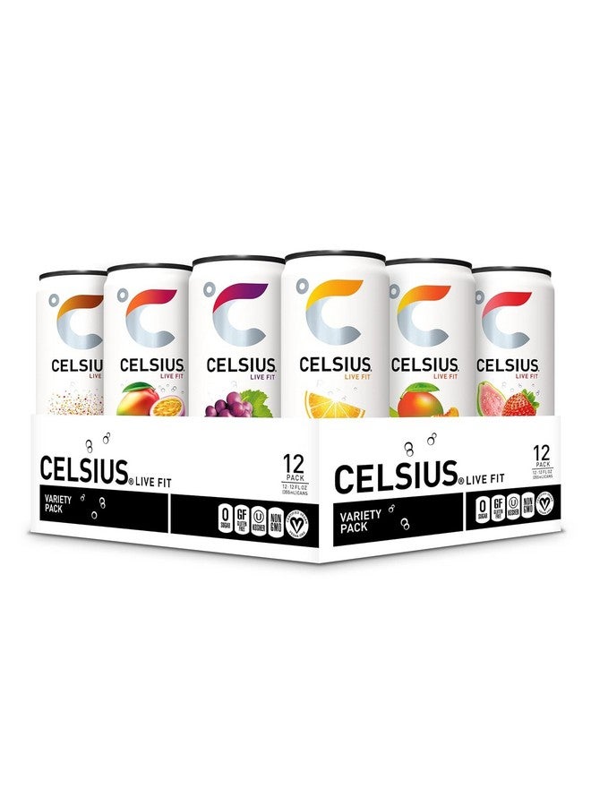 مجموعة متنوعة من نكهات CELSIUS الرسمية، مشروبات الطاقة الأساسية الوظيفية، 12 أونصة سائلة (عبوة من 12 قطعة) - Image 1