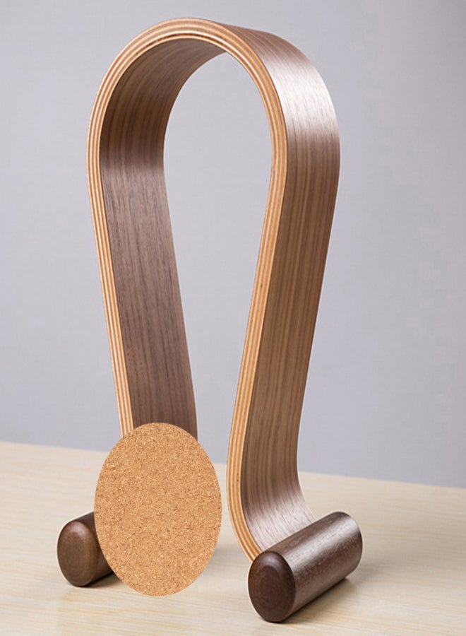 SAMDI Wooden Walnut Wood Headphone Gaming Headset Display Stand Holder HangerBlack Walnut - Image 5
