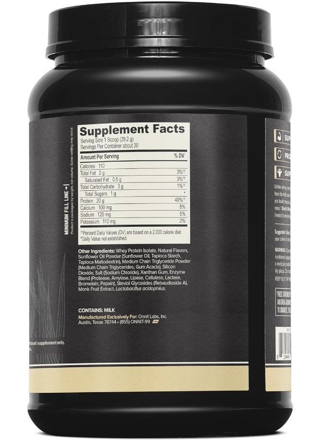 Onnit - Grass Fed Whey Isolate Protein - Vanilla (30 Servings) - Image 1