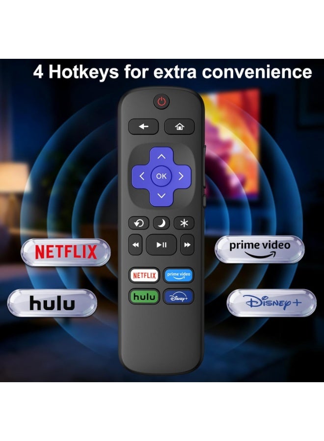 Replacement Remote Control for Roku TV, Compatible for TCL Roku/Hisense Roku/Onn Roku/Sharp Roku/Element Roku/Westinghouse Roku/Philips Roku/Sanyo Roku Smart TVs (Not for Roku Stick,Box and Players) - Image 3