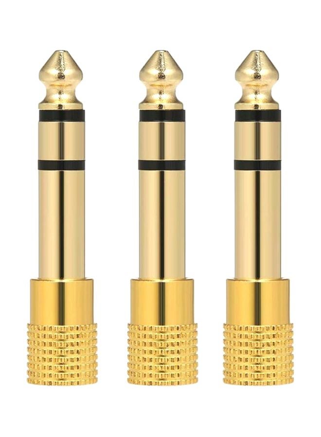 docooler 3-Piece 6.35 mm Male To 3.5 mm Female Audio Jack Adapter - Image 1
