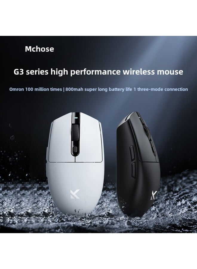 MCHOSE Mai From G3 Wireless Game Office Mouse 2.4G/Bluetooth/Wired Three-Mode Lightweight Mouse-Color:G3 A 500mah White - Image 2