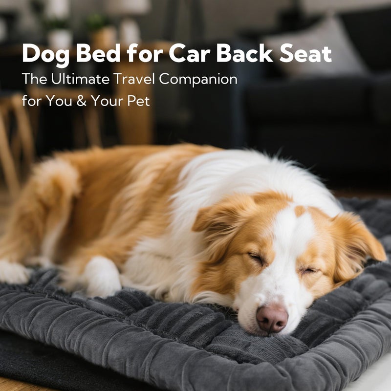 Soulbond Backseat Pet Bed Mat,Dog Bed for Car,Fuzzy Dog Seat Cover for Car Back Seat, Non-Slip Travel Pet Mat, Fit for Backseat Extenders and Seat Covers(Gray) - Image 4