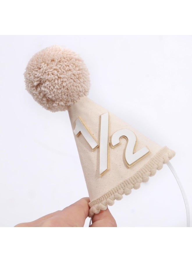 KOWVOWZ Half Birthday Hat, Cute Half Birthday Cone Hats, Party Hat Outfit Decorations, Premium Paper Party Hats for Kids Birthday Celebrations, Perfect for Half Birthday Parties - Image 3