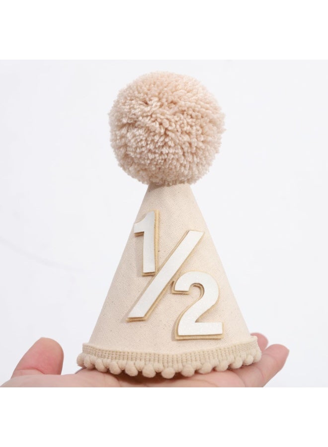 KOWVOWZ Half Birthday Hat, Cute Half Birthday Cone Hats, Party Hat Outfit Decorations, Premium Paper Party Hats for Kids Birthday Celebrations, Perfect for Half Birthday Parties - Image 4