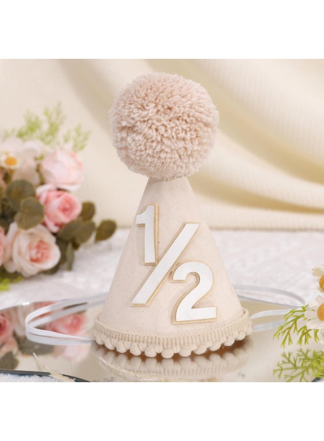 KOWVOWZ Half Birthday Hat, Cute Half Birthday Cone Hats, Party Hat Outfit Decorations, Premium Paper Party Hats for Kids Birthday Celebrations, Perfect for Half Birthday Parties - Image 5