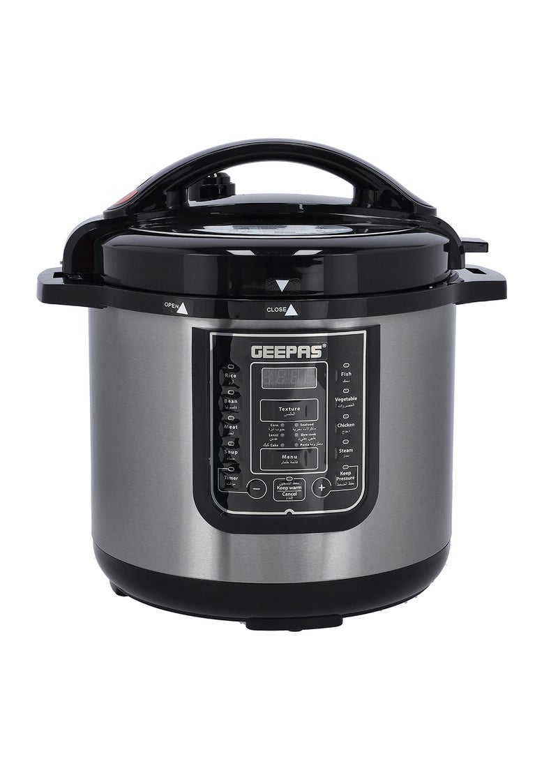 GEEPAS Digital Multi Cooker - Portable LED Screen with Touch Menu | 14 Smart Cooking Programs With One Touch, Auto Shut off Function, Large Control Panel |8L Capacity| Detachable Inner Lid 8 L 1200 W GMC35029 Silver/Black - Image 1