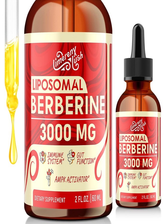 مكمل البربرين الليبوزومي - 3000 ملغ مركب بربرين ينشط AMPK و GLP-1، قطرات سائلة من بربرين هيدروكلوريد مع قرفة سيلانية، شاي أخضر، قرع مر، كركم ومزيج بريبيوتيك للنساء والرجال - Image 1