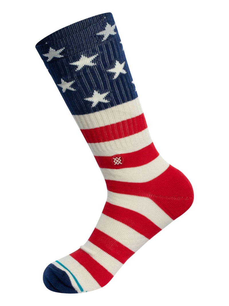 Stance Icon Crew Socks 3-Pack for Men and Women, Cotton Blend and Cushioning Arch Support, Americana Multicolor, Large - Image 3