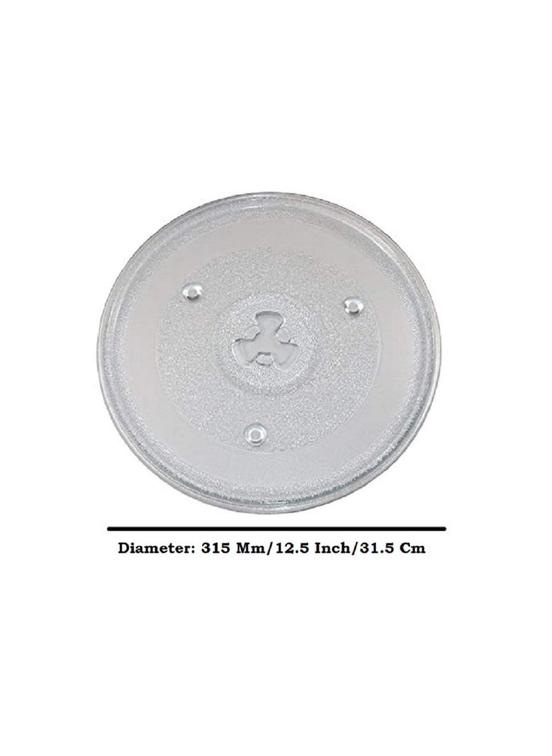 AV - AV Microwave Glass Turntable Tray | Baking Glass Tray| Rotating Plate (Diameter: 318 MM, 12.5 Inch) (NOT FOR SAMSUNG MICROWAVE) - Image 1