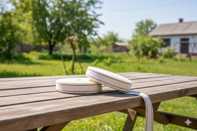 BASRAH NIWAR 2-Inch Cotton Webbing Strap Niwar Roll | White Niwar Patta | Charpai Dori | Heavy Niwar Tape | Strong Cotton Niwar for Charpai & Chairs | 50 Meter Roll - Image 4