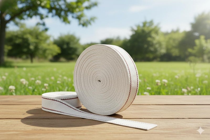 BASRAH NIWAR 2-Inch Cotton Webbing Strap Niwar Roll | White Niwar Patta | Charpai Dori | Heavy Niwar Tape | Strong Cotton Niwar for Charpai & Chairs | 50 Meter Roll - Image 3
