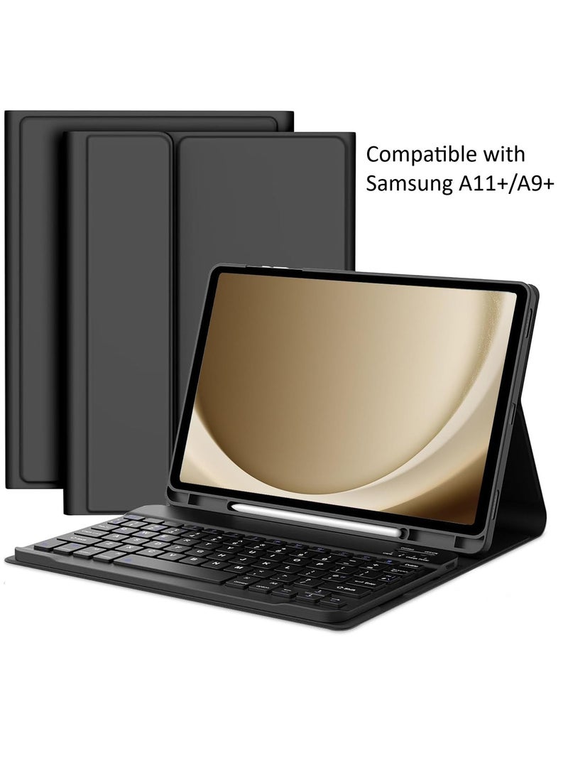 TWEGGON Keyboard Case for Samsung Tab A11 Plus/A9 Plus 11" with Pen Holder Black - Image 1