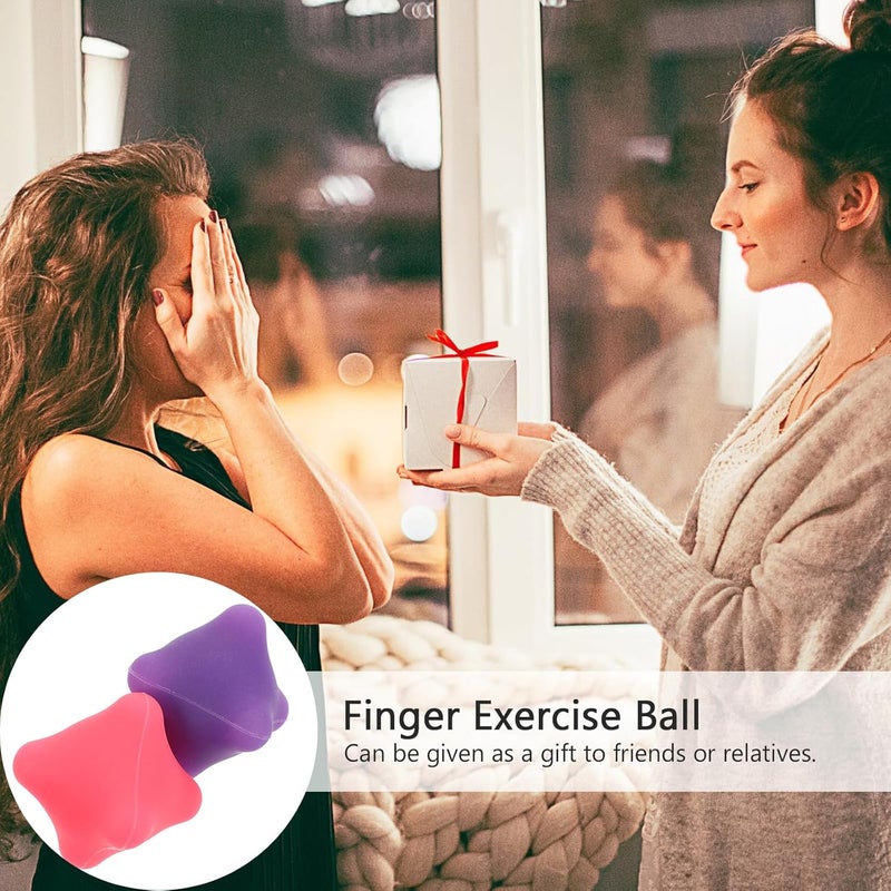 HEALLILY 2 قطع كرات تدليك اليد من السيليكون لعلاج نقاط الضغط كرات تدليك سداسية لآلام العضلات والكتفين والرقبة - Image 4