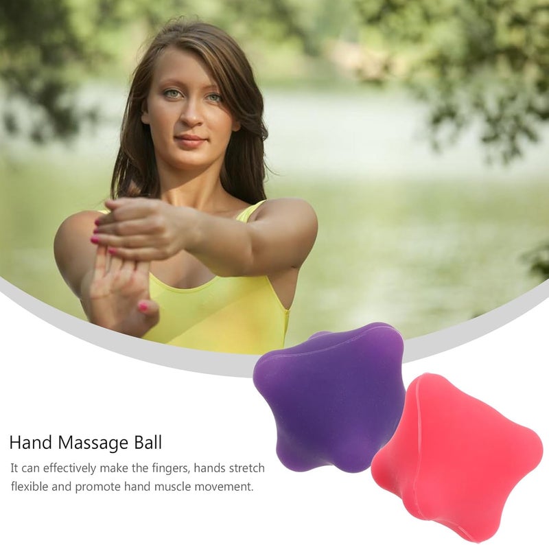 HEALLILY 2 قطع كرات تدليك اليد من السيليكون لعلاج نقاط الضغط كرات تدليك سداسية لآلام العضلات والكتفين والرقبة - Image 3
