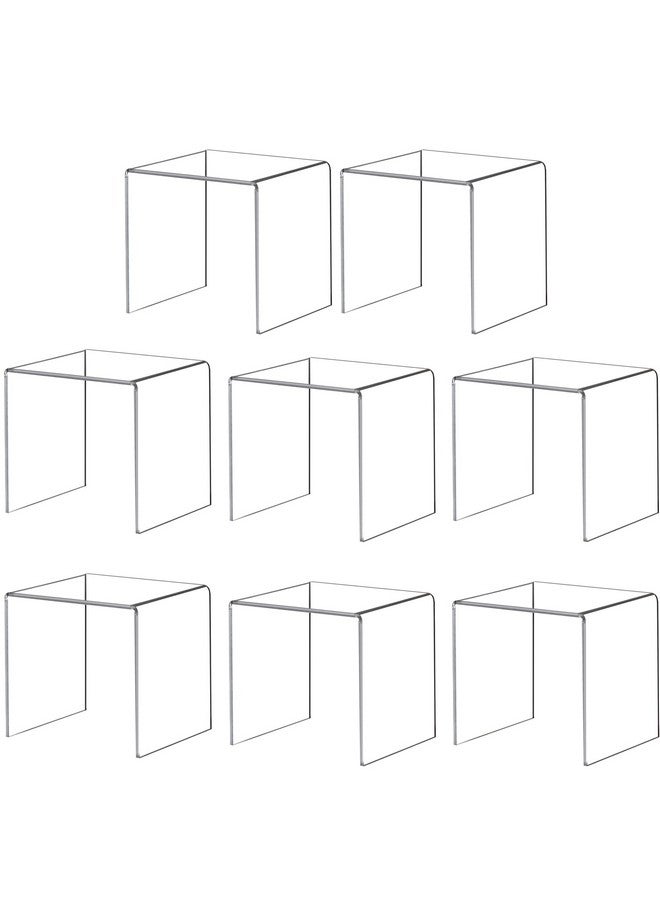 ihomecooker 8 Pack Clear Acrylic Riser Square Display Stand For Cupcakes, Arts and Crafts (6X6X6 INCH) - Image 1