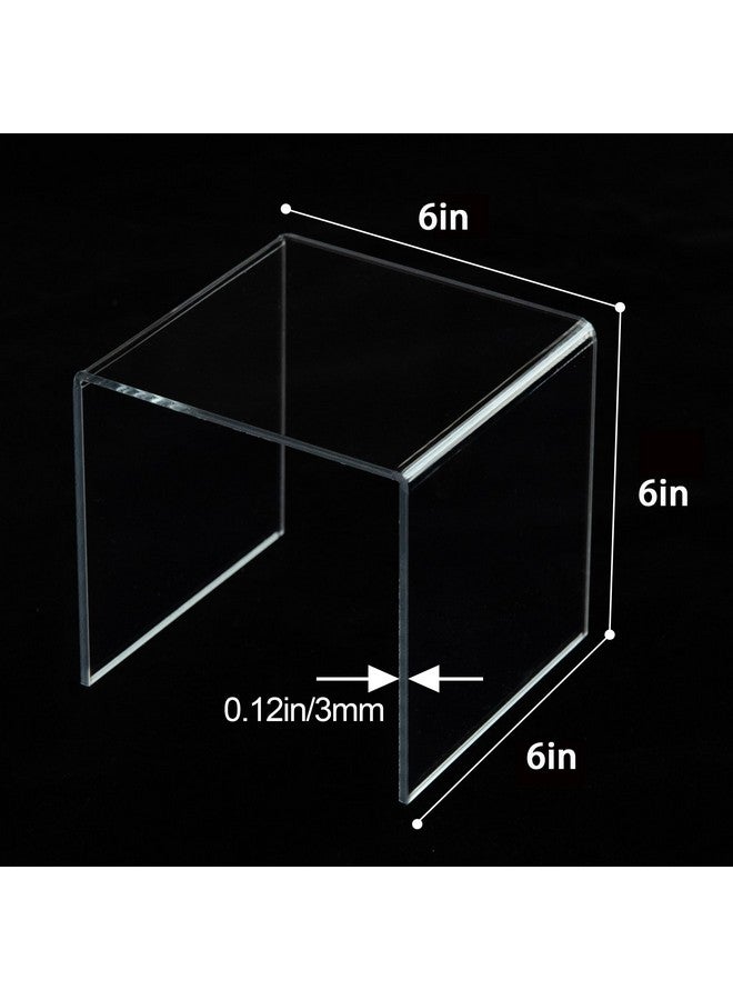 ihomecooker 8 Pack Clear Acrylic Riser Square Display Stand For Cupcakes, Arts and Crafts (6X6X6 INCH) - Image 2