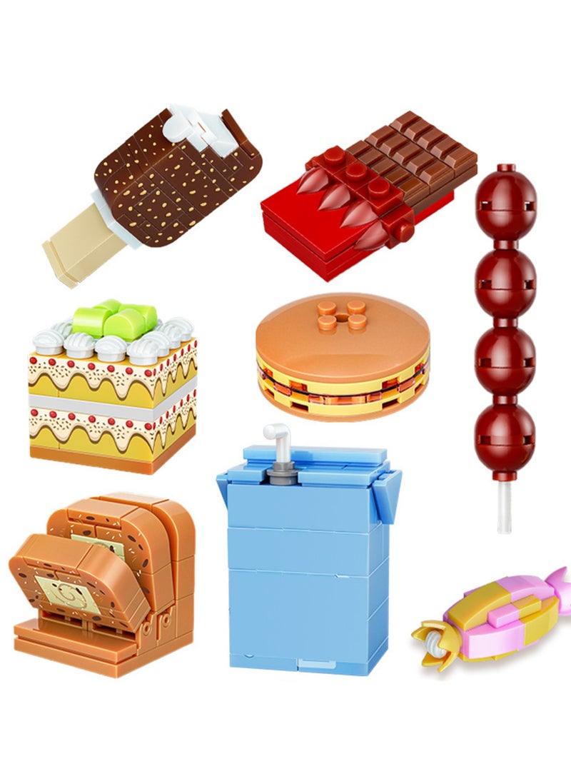 Children's Science And Education Educational Building Blocks Toys Cute Simulation Dessert Food small Particle Building Blocks (8 Desserts Mixed Pack) - Image 1