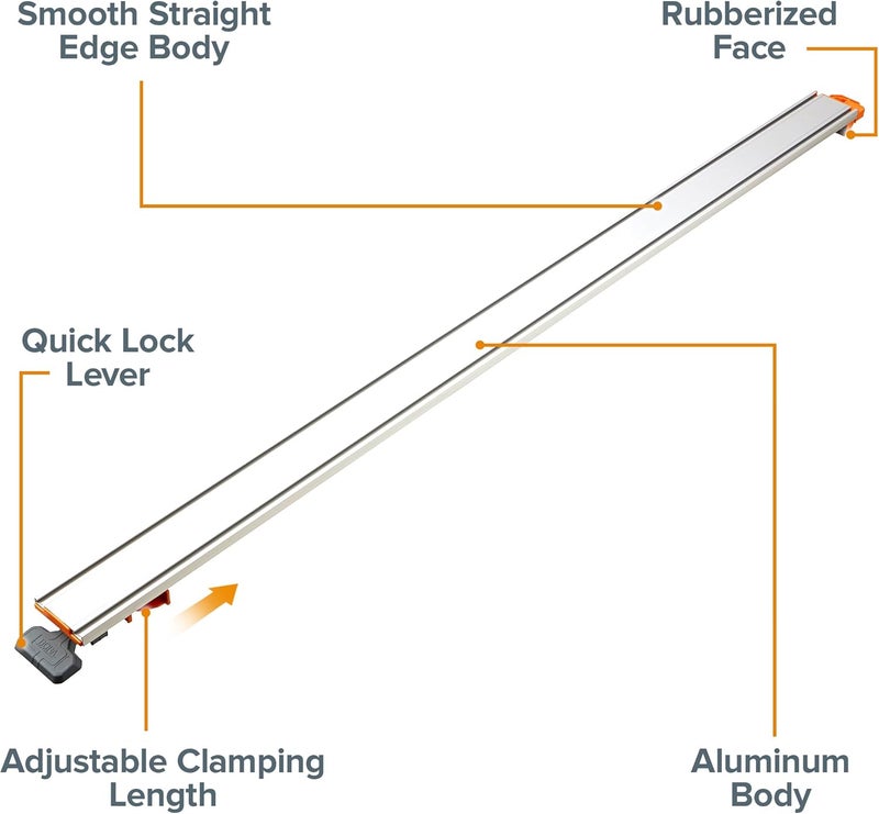BORA 50” NGX Circular Saw Guide Rail, Clamp Edge for Circular Saws, Great for Straight Cross-Cutting Plywood Sheets and Routing Dados, 544050 - Image 2