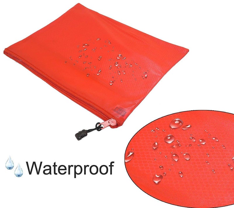 SPS Multipurpose A3 Size Waterproof Organizer Pouch, Colorful Zippered Cases for Documents, Stationery, Cosmetics & Travel Essentials, Pack of 2