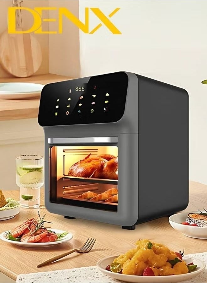 Denx 12L Healthy Electric Air Fryer – Oil-Free Frying, Baking, Grilling & Roasting | 1350W Large Capacity Air Cooker with Digital Controls - Image 1