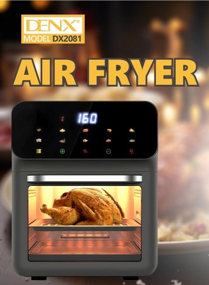 Denx 12L Healthy Electric Air Fryer – Oil-Free Frying, Baking, Grilling & Roasting | 1350W Large Capacity Air Cooker with Digital Controls - Image 5