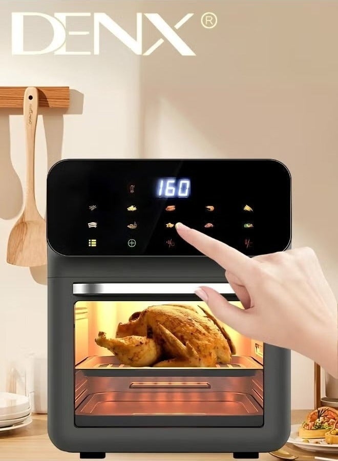 Denx 12L Healthy Electric Air Fryer – Oil-Free Frying, Baking, Grilling & Roasting | 1350W Large Capacity Air Cooker with Digital Controls - Image 2