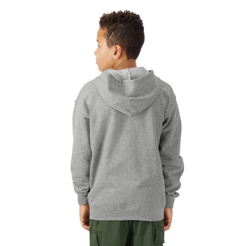Gildan Youth Full Zip Hoodie Sweatshirt, Style G18600B, Sport Grey, Medium - Image 4