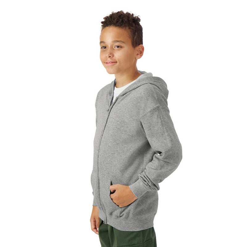 Gildan Youth Full Zip Hoodie Sweatshirt, Style G18600B, Sport Grey, Medium - Image 2