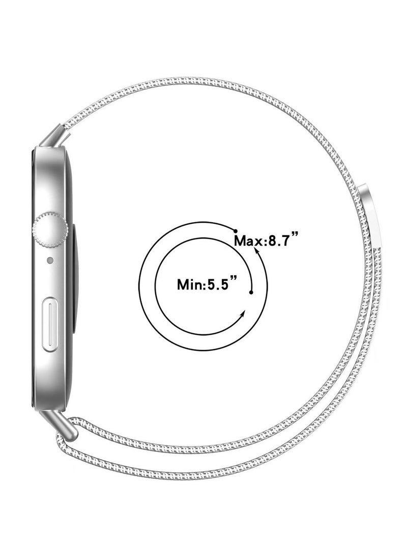 DKNG Huawei Watch Fit 4 Pro/Fit 4/Fit 3 Adjustable Magnetic Stainless Steel Smartwatch Replacement Strap Silver - Image 3