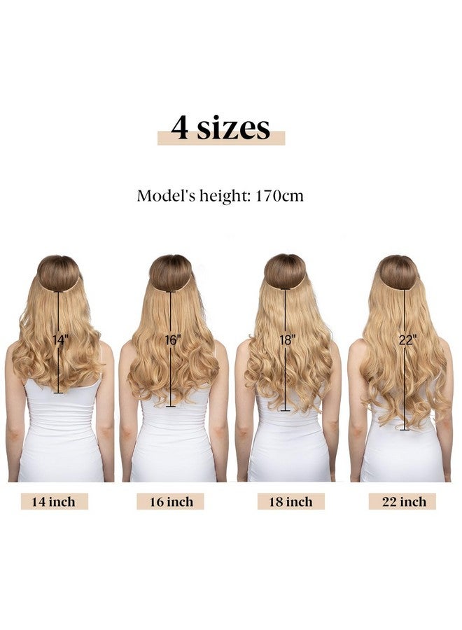 سارلا وصلات شعر سلكية غير مرئية، شقراء قذرة، تسليط الضوء على قطع شعر صناعية مموجة ومجعد، Balayage للنساء طويلة 45.72 سم، عصابة رأس قابلة للتعديل بدون مشبك - Image 3