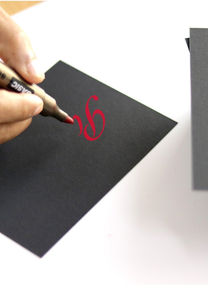 firstnock Black Card Stock 10 x15 cm 120GSM Black Color blank Cardstock A6 Black Card Paper 100 PCS  - Image 4
