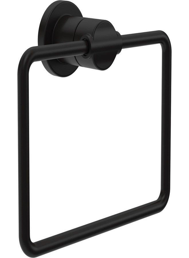 Delta Nicoli (1-Pack) Hand Towel Holder Matte Black Towel Racks for Bathroom Wall Square Towel Ring Holder for Bath Towel Hanger for Kitchen, Bathroom Accessories NIC46-MB - Image 1