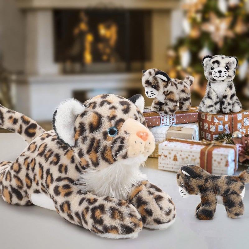 MaoGoLan Big Cheetah Stuffed Animals with Babies,18" Cheetah Plush Toys for Girls,Mother and Cubs Leopard for Birthday Party Decor,Stuffed Leopard Toy Gifts for Kids - Image 4