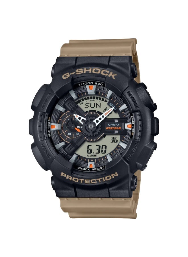 Casio G-Shock Analog-Digital Wrist Watch - Black Case, Beige Strap - Image 1