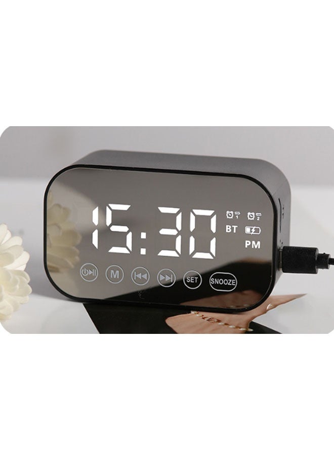 نيوترل مكبر صوت بلوتوث محمول M3 مزود بفتحة لبطاقة الذاكرة، ويتميز بوظائف الإضاءة والساعة والمنبه. استمتع بالموسيقى، وأجب على المكالمات، واستمع إلى محطات الراديو FM. مثالي للطلاب وموظفي المكاتب وغيرهم. (أسود) - Image 1