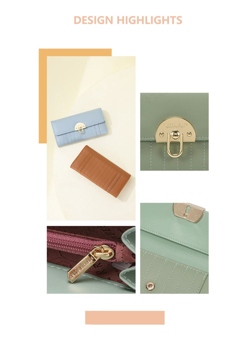 Checkbook Wallets For Women, Checkbooks Holder，Long Wallet Women's Clutch，PU Leather Zipper，Large Capacity Slim Clutch，Multiple Card Holder Organizer，Coin Purse