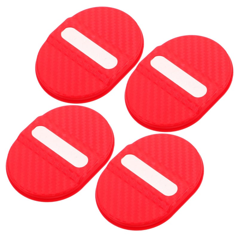 Car Door Lock Cover Set 4 Pcs Plastic Shock Absorber Pads Scratch Protection Red - Image 2