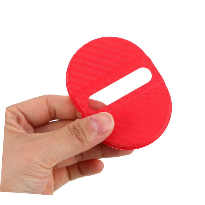Car Door Lock Cover Set 4 Pcs Plastic Shock Absorber Pads Scratch Protection Red - Image 5