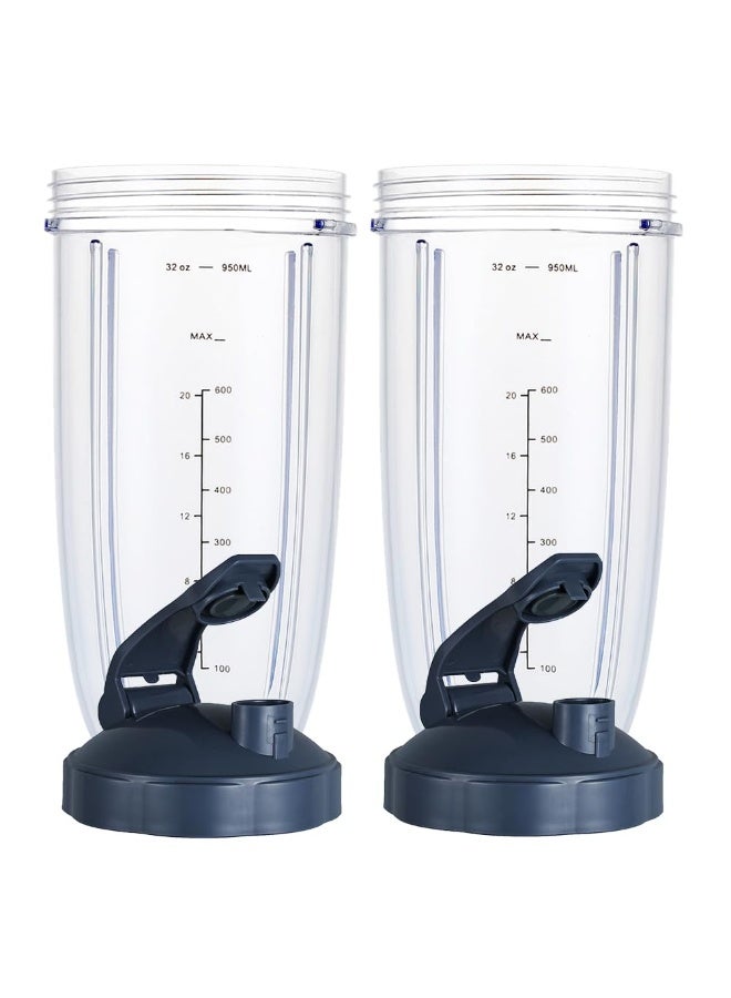 WWjiuyue Blender Cups for Nutribullet Blender, 32OZ Cup with Flip Top To Go Lid Compatible with Nutribullet 600W 900W Blenders, Blender Replacement Parts 2 Pcs - Image 1