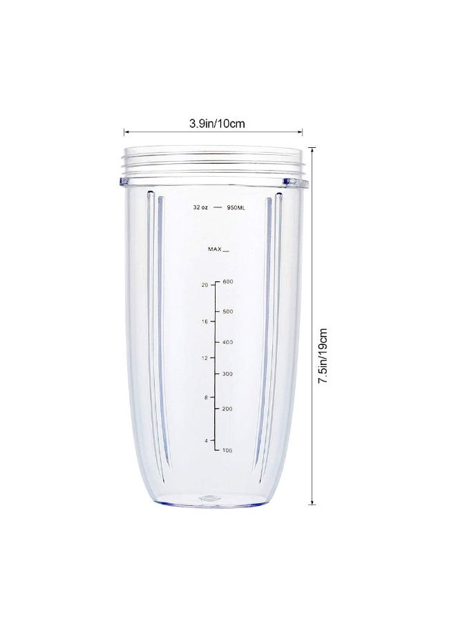 WWjiuyue Blender Cups for Nutribullet Blender, 32OZ Cup with Flip Top To Go Lid Compatible with Nutribullet 600W 900W Blenders, Blender Replacement Parts 2 Pcs - Image 5
